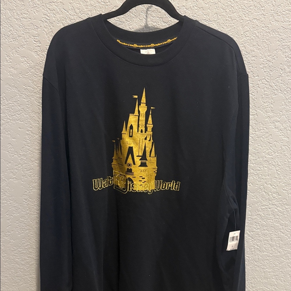Disney Black Long Sleeve SweatShirt with Gold Castle
